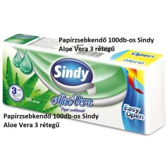 Papírzsebkendő 100db-os Sindy Aloe Vera 3 rétegű 