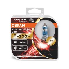   OSRAM NIGHT BREAKER 200 H4 12V 60/55W +200% 2 db 64193NB200 -2DB OSRAM 12V H4 +200% IZZÓK