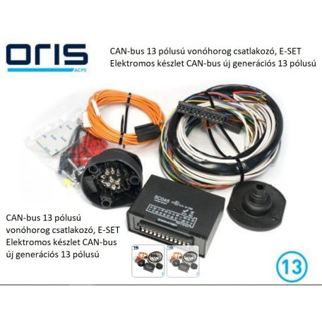 CAN-bus 13 pólusú vonóhorog csatlakozó, E-SET Elektromos készlet CAN-bus új generációs 13 pólusú