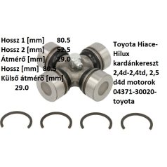   Toyota Hiace-Hilux kardánkereszt 2,4d-2,4td, 2,5 d4d motorok 04371-30020-toyota 