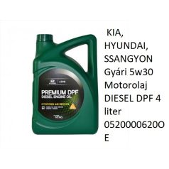    KIA, HYUNDAI, SSANGYON Gyári 5w30 Motorolaj DIESEL DPF 6 liter 0520000620OE