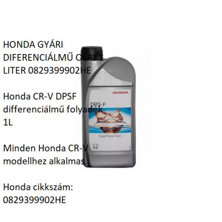 HONDA GYÁRI DIFERENCIÁLMŰ OLAJ 1 LITER 0829399902HE 