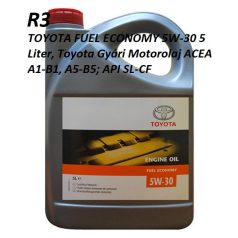   TOYOTA FUEL ECONOMY 5W-30 5 Liter, Toyota Gyári Motorolaj ACEA A1-B1, A5-B5; API SL-CF