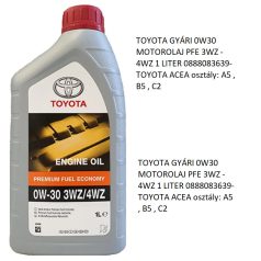   TOYOTA GYÁRI 0W30 MOTOROLAJ PFE 3WZ - 4WZ 1 LITER 0888083639-TOYOTA ACEA osztály: A5 , B5 , C2