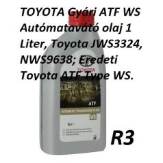   TOYOTA Gyári ATF WS Autómatavátó olaj 1 Liter, Toyota JWS3324, NWS9638; Eredeti Toyota ATF Type WS.