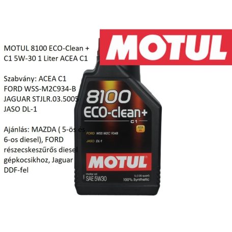 MOTUL 8100 ECO-Clean + C1 5W-30 1 Liter ACEA C1