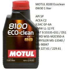 MOTUL 8100 Ecoclean 0W30 1 liter