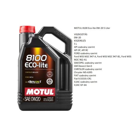 MOTUL 8100 Ecolite 0W20 5 liter