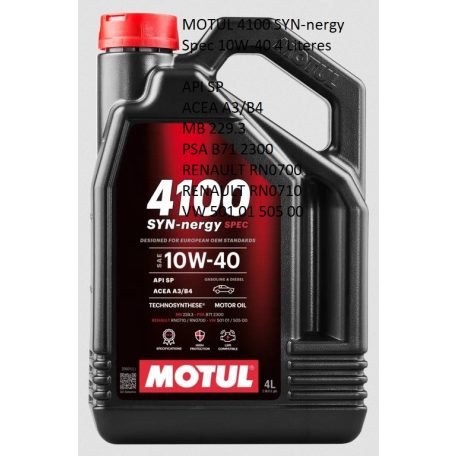 MOTUL 4100 SYN-nergy Spec 10W-40 4 Literes 