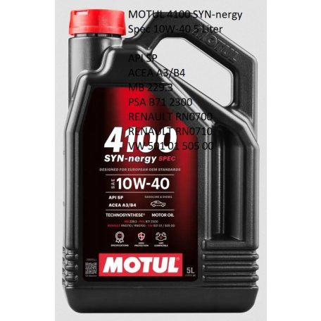 MOTUL 4100 SYN-nergy Spec 10W-40 5 Liter