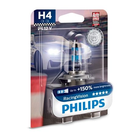 PHILIPS Izzó H4 12V 60/55W P43t Racing Vision (BLISTER)
