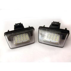   Komplett Peugeot és Citroen LED-es rendszámtábla világítás, fehér fényű, vízálló, az ár párban.