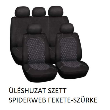 ULESHUZAT SZETT SPIDERWEB FEKETE-SZURKE