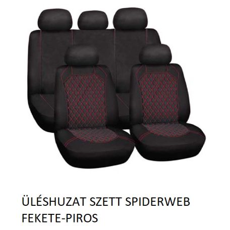 ULESHUZAT SZETT SPIDERWEB FEKETE-PIROS