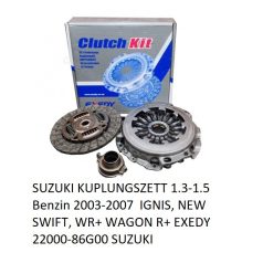   SUZUKI KUPLUNGSZETT 1.3-1.5 Benzin 2003-2007  IGNIS, NEW SWIFT, WR+ WAGON R+ EXEDY 22000-86G00 SUZUKI