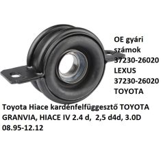   Toyota Hiace kardénfelfüggesztő TOYOTA GRANVIA, HIACE IV 2.4 d,  2,5 d4d, 3.0D 08.95-12.12