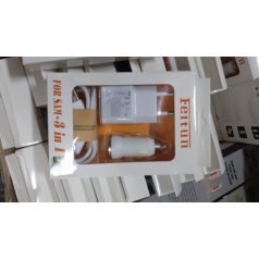   3in1 SAMSUNG utángyártott hálózati és szivargyújtós töltő adatkábellel fehér