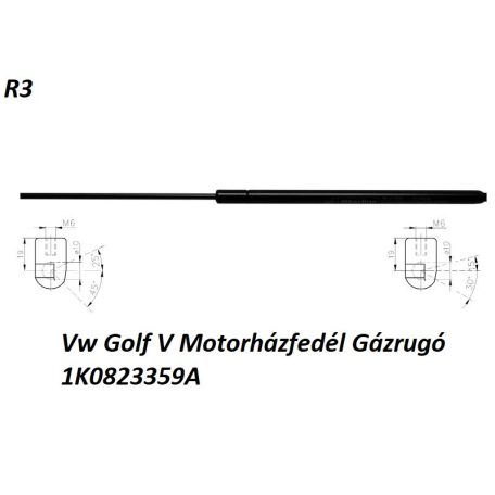 Vw Golf V Motorházfedél Gázrugó 1K0823359A