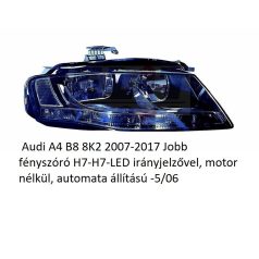    Audi A4 B8 8K2 2007-2017 Jobb fényszóró H7-H7-LED irányjelzővel, motor nélkül, automata állítású -5/06 8K0941030