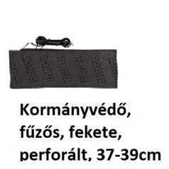 kormányvédő, fűzős, fekete, perforált, 37-39cm