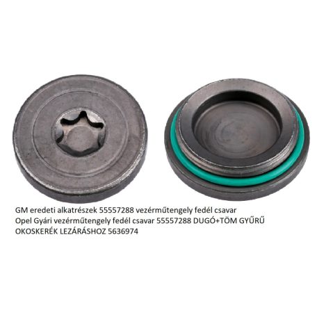 Opel Gyári vezérműtengely fedél csavar 55557288 DUGÓ+TÖM GYŰRŰ OKOSKERÉK LEZÁRÁSHOZ