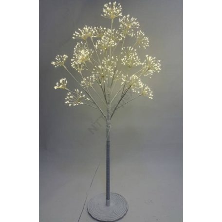 Karácsonyi Fa virágos 896 LED világítással melegfehér elektromos műanyag 120 cm fehér