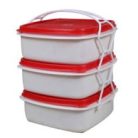 Ételhordó 3 részes Szögletes 220x185x185