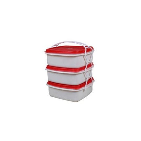 Ételhordó 3 részes Szögletes 220x185x185