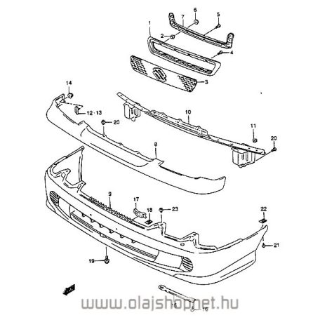 Suzuki Swift 1996-2005 Diszrács (embléma nélkül) (OE)