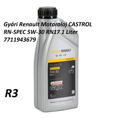 Gyári Renault Motorolaj CASTROL RN-SPEC 5W-30 RN17 1 Liter 7711943679