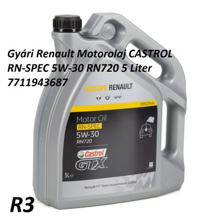 Gyári Renault Motorolaj CASTROL RN-SPEC 5W-30 RN720 5 Liter 7711943687