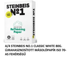   A/4 STEINBEIS NO.1 CLASSIC WHITE 80G. ÚJRAHASZNOSÍTOTT MÁSOLÓPAPÍR ISO 70-AS FEHÉRSÉGŰ