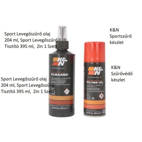 Sport Levegőszűrő olaj 204 ml, Sport Levegőszűrő Tisztító 395 ml,  2in 1 Szett 