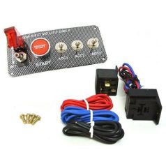 Karbonmintás kapcsolópanel indítógombbal