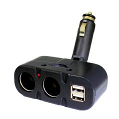 Kettes Szivargyújtó elosztó + USB AE-WF033/12-24V / BM033