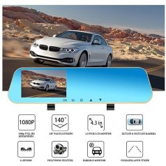   Menetrögzítőkamera Visszapillantó tükörbe épített DVR eseményrögzítő és tolatókamera