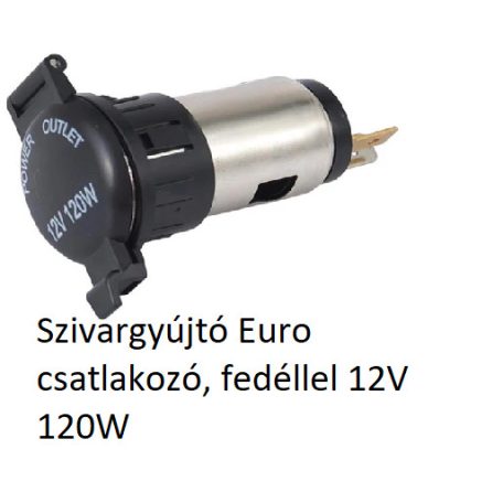 Szivargyujto Euro csatlakozo, fedellel 12V 120W