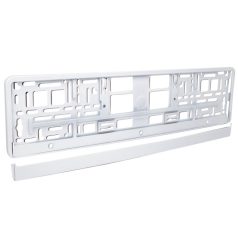 Rendszámtábla tartó keret, fehér (RT-CM58478W) (KC)