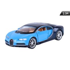 Makett autó, 01:34, BUGATTI Chiron, sötétkék.