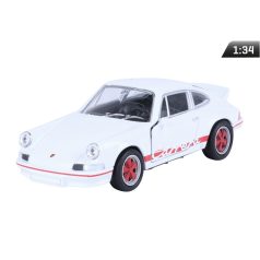   Makett autó, 1:34 1973 PORSCHE 911 CarrerRS, vörös és fehér.