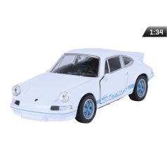   Makett autó, 1:34 1973 PORSCHE 911 Carrerra, fehér és kék.