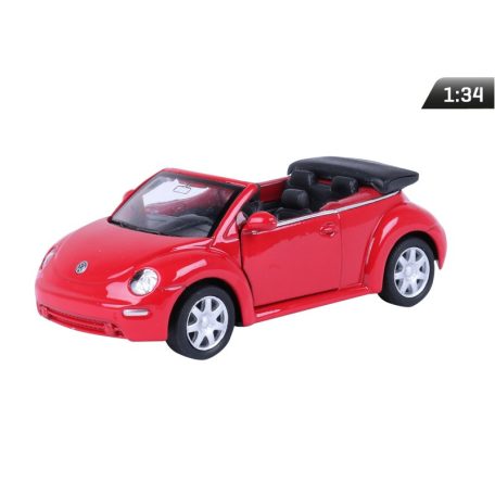 Makett autó, 01:34, VW New Beetle Cabrio, piros.