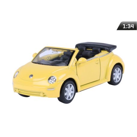 Makett autó, 01:34, VW New Beetle Cabrio, sárga.