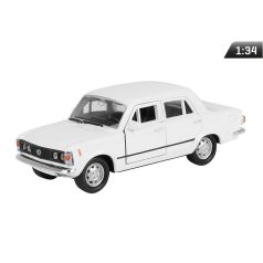 Makett autó, 01:34, PRL FIAT 125p, fehér.