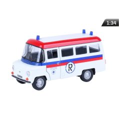 Makett autó, 01:34, PRL 522 mentőautó Nysa, fehér