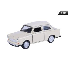 Makett autó, 01:34, PRL 601 Trabant, krém.