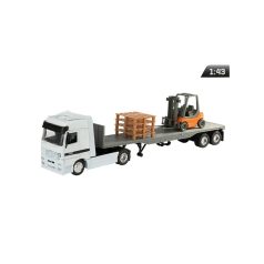 Makett autó, 01:43 Mercedes raklapemelő, White.