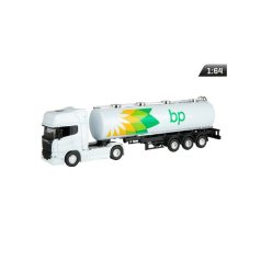 Makett autó, 1:64 V8-as ScaniR730, BP, fehér.