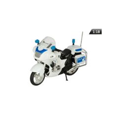   Makett autó, 01:18 motorkerékpár rendőrség, fehér, fény és hanghatások.