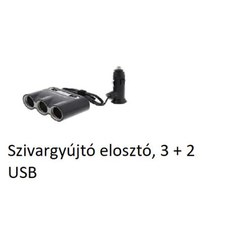 Szivargyujto eloszto 3 plusz 2 USB